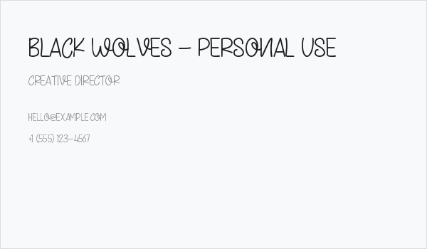 Black Wolves - Personal Use Business Card