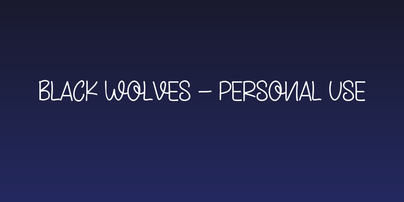Black Wolves - Personal Use Social Header
