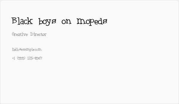 Black boys on mopeds Business Card