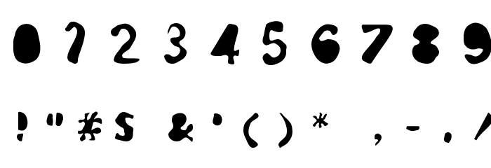 Black ink Font OTHER CHARS