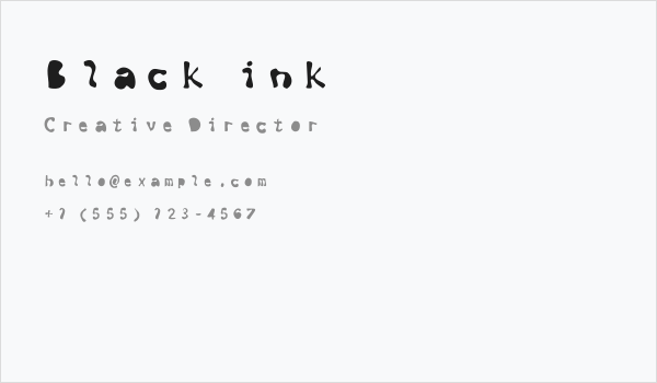 Black ink Business Card