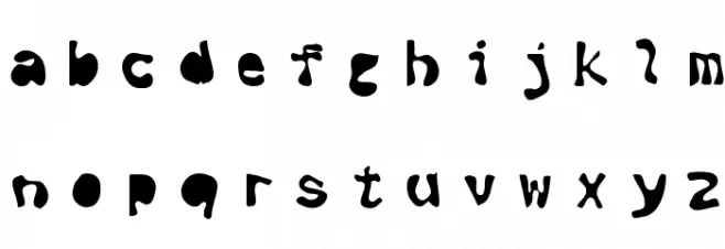 Black ink خط أحرف صغيرة