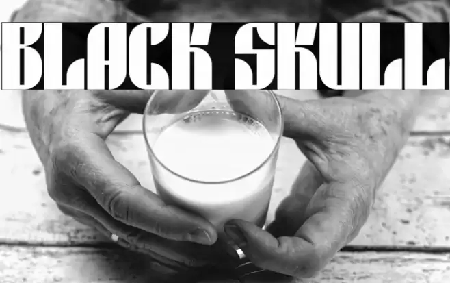 Black skull Font examples
