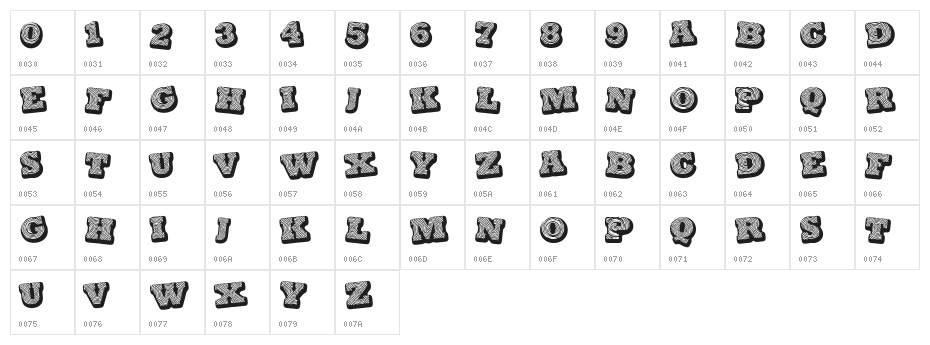 Black spiral Character Map