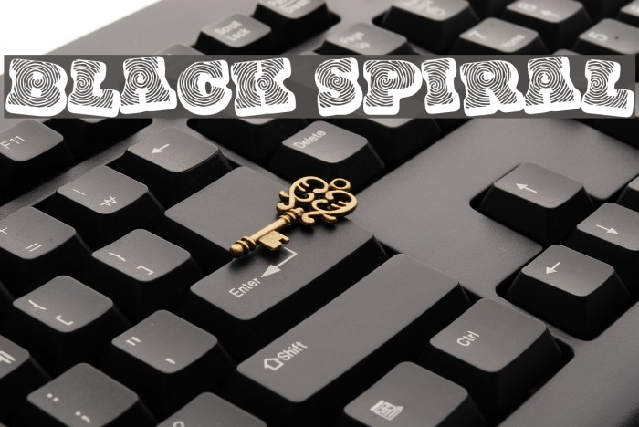 Black spiral Font examples