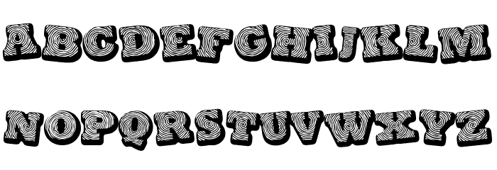 Black spiral Font LOWERCASE