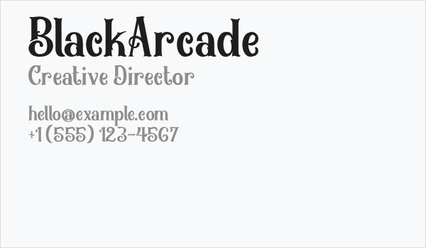 BlackArcade Business Card