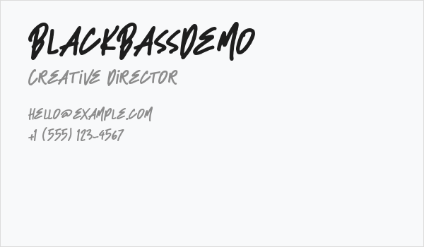 BlackBassDemo Business Card