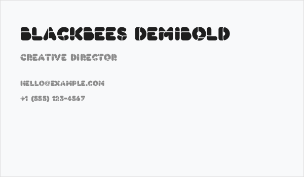 BlackBees DemiBold Business Card