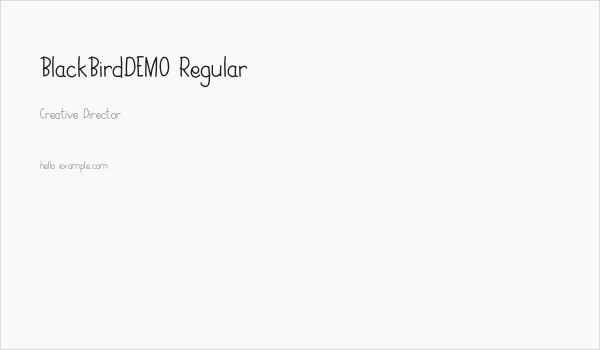 BlackBirdDEMO-Regular Business Card