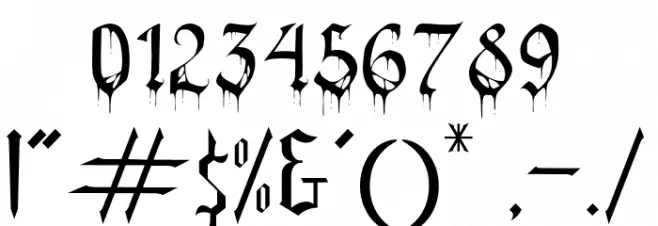 BlackBlood Font OTHER CHARS