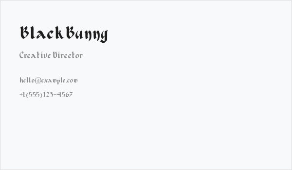 BlackBunny Business Card