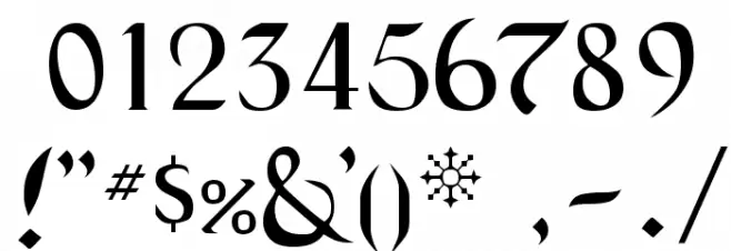 BlackChancery Regular Font Alte caractere