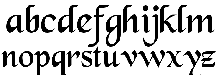 BlackChancery Font LOWERCASE