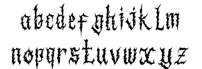 BlackChrone Font LOWERCASE