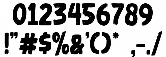 BlackGround Font OTHER CHARS