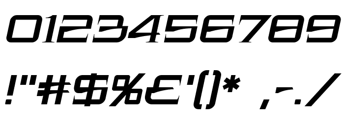 BlackHole BB Italic Font OTHER CHARS