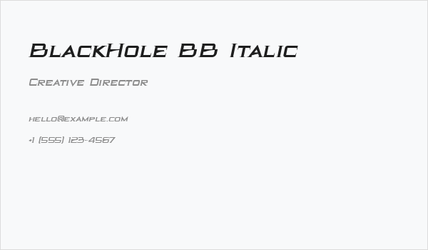 BlackHole BB Italic Business Card