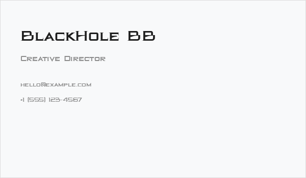 BlackHole BB Business Card