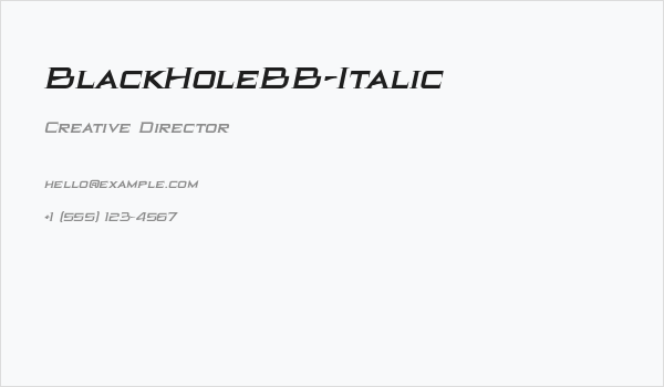 BlackHoleBB-Italic Business Card