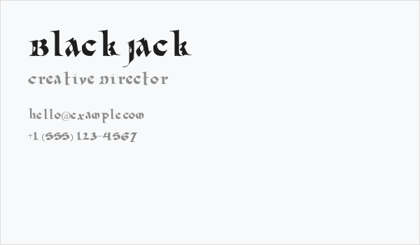 BlackJack Business Card