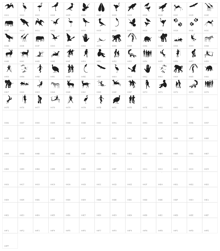 BlackLiving Character Map