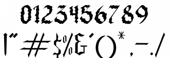 BlackMetal Font OTHER CHARS