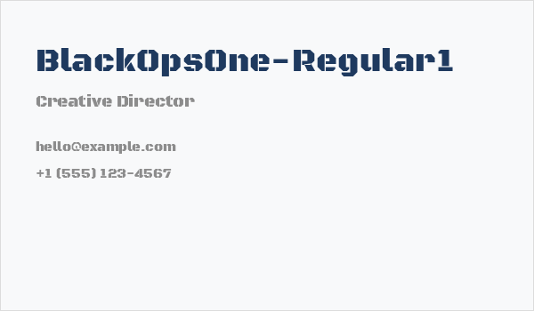 BlackOpsOne-Regular1 Business Card