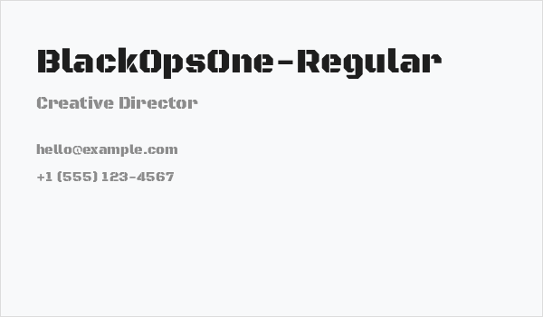 BlackOpsOne-Regular Business Card