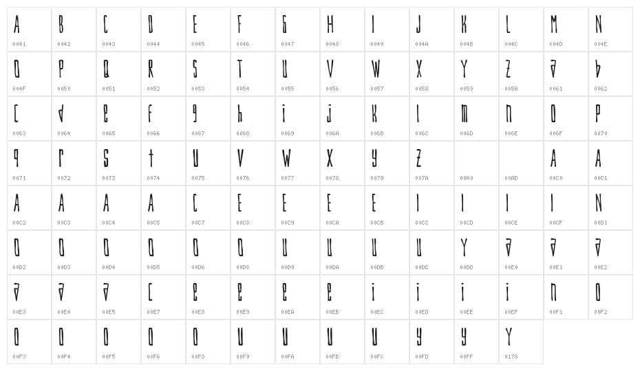 BlackOut-Demo Character Map