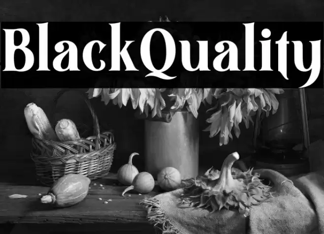 BlackQuality Font examples