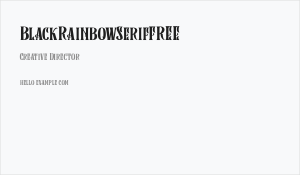 BlackRainbowSerifFREE Business Card