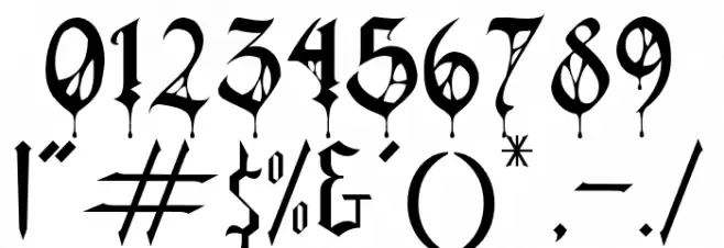 BlackSpider Font OTHER CHARS