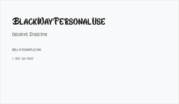 BlackWayPersonalUse Business Card