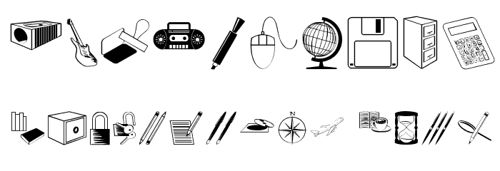 BlackWhiteMinimalism Font OTHER CHARS