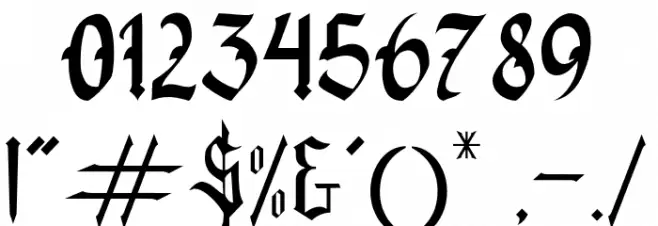 BlackWine Font OTHER CHARS