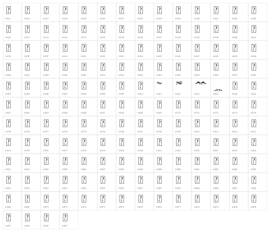 BlackWineOrnament Character Map