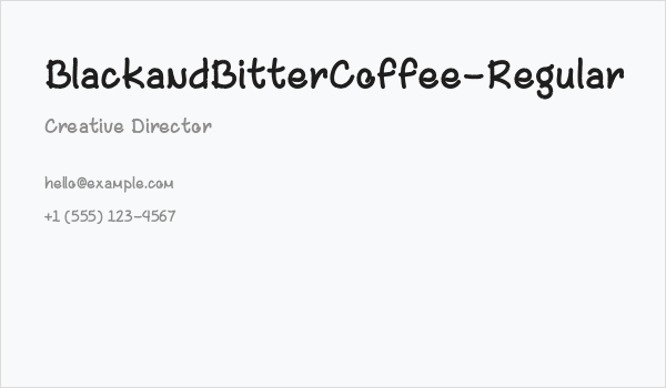 BlackandBitterCoffee-Regular Business Card