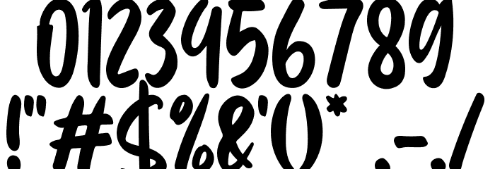 Blackbill Demo Font OTHER CHARS