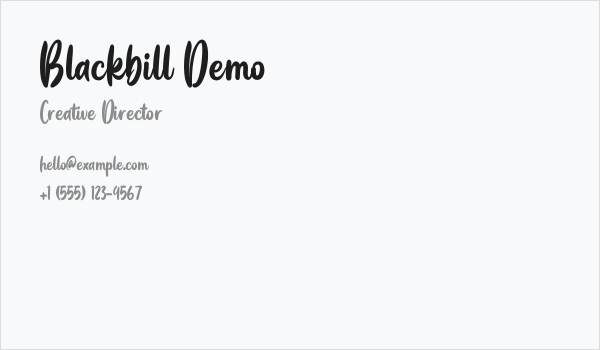 Blackbill Demo Business Card