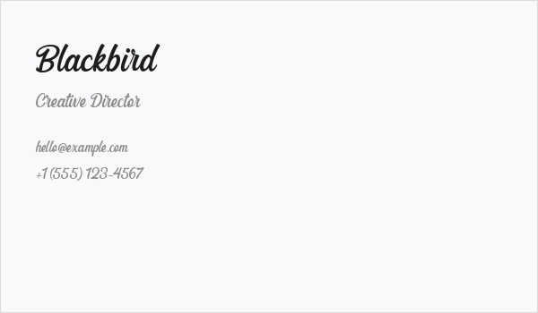 Blackbird Business Card