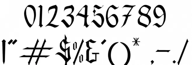 Blackblade Font OTHER CHARS