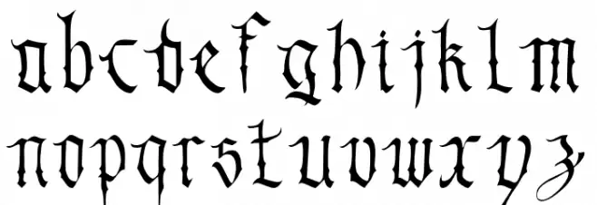 Blackblade Caratteri MINUSCOLO