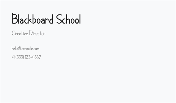 Blackboard School Business Card