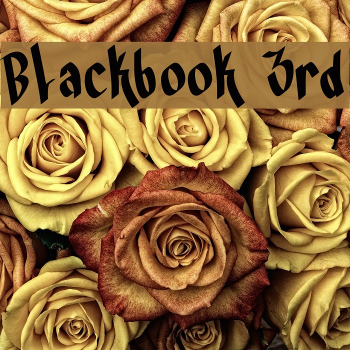 Blackbook 3rd Font examples