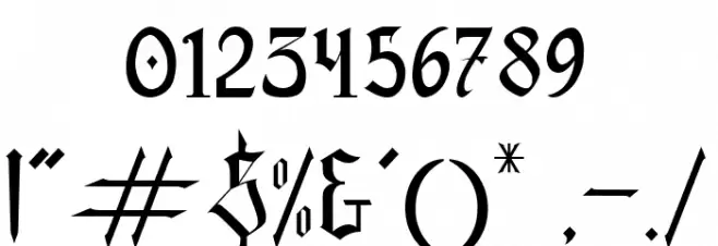 Blackbook Font OTHER CHARS