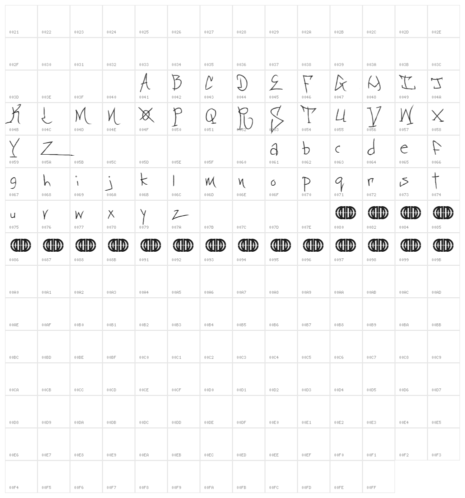 BlackbookTwo Character Map