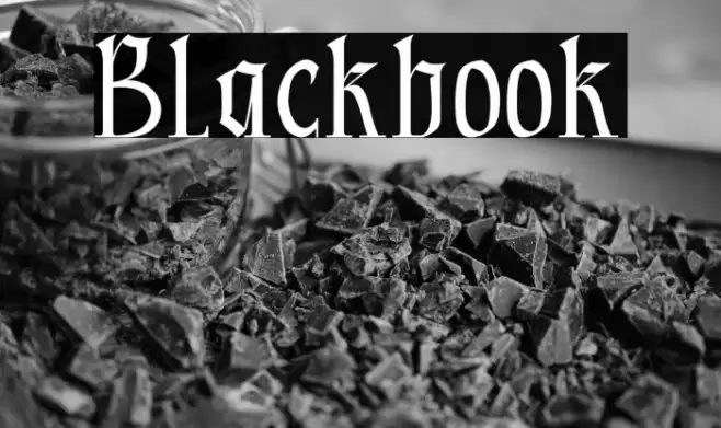 Blackbook Font examples
