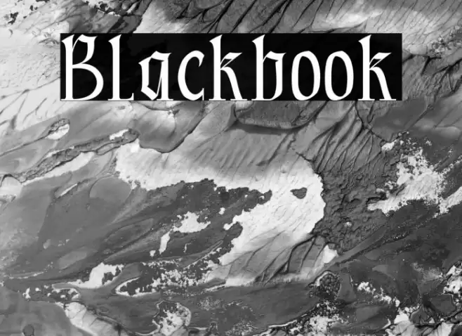 Blackbook Font examples