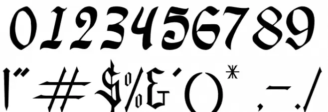 Blackcloak Font OTHER CHARS